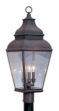 Livex Lighting 2594-07 - 3 Light Bronze Outdoor Post Lantern