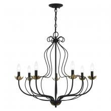 Livex Lighting 42907-04 - 7 Light Black Chandelier