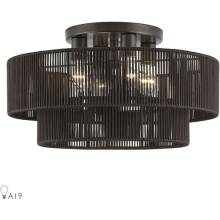 Livex Lighting 49135-92 - 4 Light English Bronze Extra Large Semi-Flush