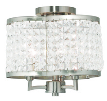 Livex Lighting 50573-91 - 3 Light Brushed Nickel Ceiling Mount