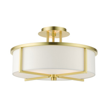 Livex Lighting 51074-12 - 3 Lt Satin Brass Semi Flush