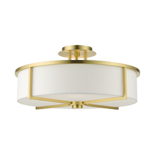 Livex Lighting 51075-12 - 4 Lt Satin Brass Semi Flush