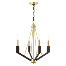 Livex Lighting 51164-12 - 4 Lt Satin Brass Mini Chandelier