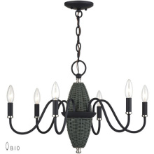 Livex Lighting 60002-04 - 6 Light Black Chandelier