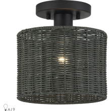 Livex Lighting 60116-04 - 1 Light Black Small Semi-Flush