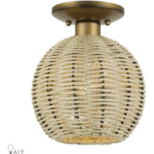 Livex Lighting 60206-48 - 1 Light Antique Gold Leaf Small Semi-Flush