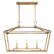 Savoy House 1-423-3-322 - Townsend 3-Light Linear Chandelier in Warm Brass