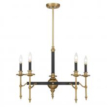 Savoy House 1-9511-5-143 - Consulate 5-Light Chandelier in Matte Black and Warm Brass