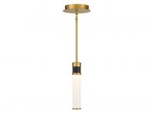 Savoy House 7-1643-1-143 - Abel LED Mini-Pendant in Matte Black with Warm Brass Accents