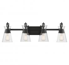 Savoy House 8-1830-4-BK - Lakewood 4-Light Bathroom Vanity Light in Matte Black