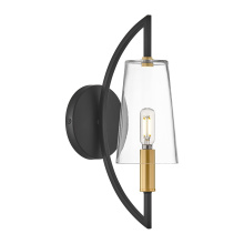 Savoy House 9-7167-1-143 - Hanley 1-Light Wall Sconce in Matte Black and Warm Brass