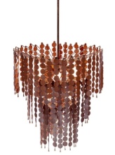 Kalco 522355PAB - PELT LEATHER 3TIER PENDANT