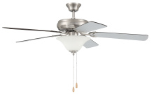 Craftmade DCF52BNK5C1W - Decorator's Choice 52" 5-Blade 2 Light Ceiling Fan in Brushed Polished Nickel
