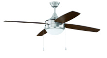 Craftmade EPHA52BNK4 - Phaze Energy Star 4 52" 4-Blade Ceiling Fan in Brushed Polished Nickel w/ Walnut/Dark Oak Blades