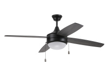Craftmade EPHA52FB4 - Phaze Energy Star 4 52" 4-Blade Ceiling Fan in Flat Black w/ Flat Black/Greywood Blades
