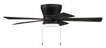 Craftmade MER52FB5 - Merit 52" 5-Blade Ceiling Fan in Flat Black w/ Flat Black/Greywood Blades; Integrated Light Kit