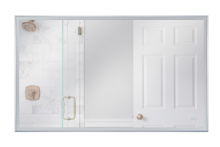 Craftmade MIR6002RT-BNK3C - 60" x 36" Rectangle Brushed Polished Nickel Framed Front Lit LED Mirror, Defogger & Dimmer