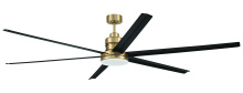 Craftmade MND80SBFB6-NWF - Mondo 80" 6-Blade Indoor Ceiling Fan in Satin Brass/Flat Black w/ Flat Black Blades
