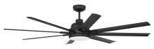 Craftmade RSH65FB8 - Rush 65" 8-Blade Indoor/Outdoor (Wet) Ceiling Fan in Flat Black w/ Flat Black Blades