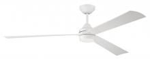 Craftmade STL60W3 - Sterling 60" 3-Blade Indoor/Outdoor (Wet) Ceiling Fan in White w/ White Blades