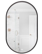 Craftmade MIR2405OVL-FB3C - Rachel 24"x 40" Framed Oval Edge Lit LED Mirror, Defogger & Dimmer, 3000-5000K, in Flat Blac