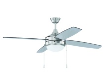Craftmade PHA52BNK4-BNGW - Phaze 4 52" 4-Blade Ceiling Fan in Brushed Polished Nickel w/ Brushed Nickel/Greywood Blades