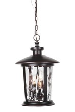 Craftmade Z7121-OBG - Summerhays 18.5" 3 Light Outdoor Pendant in Oiled Bronze Gilded with Clear Hammered Glass