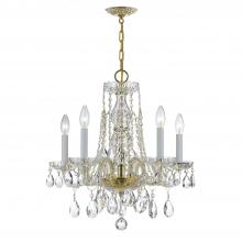 Crystorama 1061-PB-CL-MWP - Traditional Crystal 18'' Hand Cut Crystal Polished Brass Chandelier