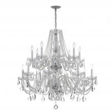 Crystorama 1139-CH-CL-MWP - Traditional Crystal 37'' Hand Cut Crystal Polished Chrome Chandelier