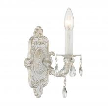 Crystorama 5021-AW-CL-S - Paris Market 6.25'' Swarovski Strass Crystal Antique White Sconce