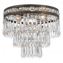 Crystorama 5260-EB-CL-MWP - Mercer 12'' Hand Cut Crystal English Bronze Flush Mount