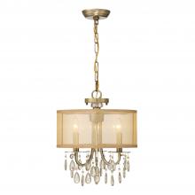 Crystorama 5623-AB - Hampton 14'' Drum Shade Antique Brass Chandelier