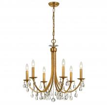 Crystorama 8826-GA-CL-SAQ - Bridgehampton 26'' Swarovski Spectra Crystal Antique Gold Chandelier