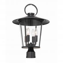 Crystorama AND-9209-CL-MK - Andover 14'' Matte Black Outdoor Post