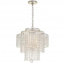 Crystorama ARI-304-SA-CL-MWP - Arielle 18'' Antique Silver Chandelier