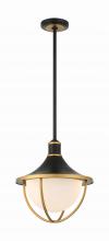 Crystorama ATL-705-MK-TG - Atlas 16.5'' Matte Black + Textured Gold Outdoor Pendant