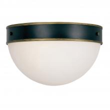 Crystorama CAP-8503-MK-TG - Brian Patrick Flynn Capsule 12'' Matte Black + Textured Gold Outdoor Flush Mount