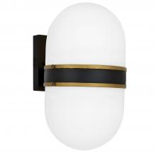 Crystorama CAP-8504-MK-TG - Brian Patrick Flynn Capsule 8'' Matte Black + Textured Gold Outdoor Sconce