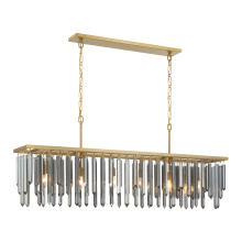 Crystorama GEM-7007-MG-SS - Gemma 52'' Modern Gold Linear Chandelier