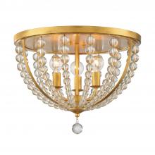 Crystorama ROX-A9000-GA - Roxy 16.5'' Antique Gold Flush Mount