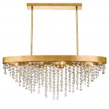 Crystorama WIN-619-GA-CL-MWP - Winham 36'' Hand Cut Crystal Antique Gold Linear Oval Chandelier