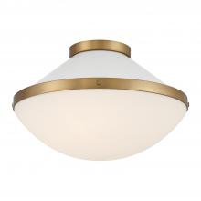Crystorama XAN-8002-VG-WH - Xander 16.25'' Vibrant Gold + White Flush Mount