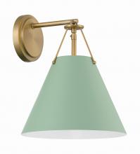 Crystorama XAV-B8311-VG-GR - Xavier 10'' Vibrant Gold + Green Sconce