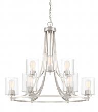 Designers Fountain 93089-SP - Liam Collection - 9 Light - Chandelier - 30"W - 29.75"H - Satin Platinum Finish