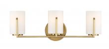 Designers Fountain 93903-BG - Elara Collection - 3 Light - Bath Bar - 20.75"W - 6.75"H - Brushed Gold Finish