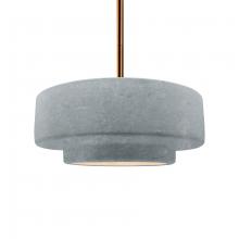 Justice Design Group CER-6543-CONC-BRSS-RIGID-LED1-700 - Medium Tier 1-Light Pendant