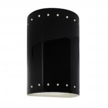 Justice Design Group CER-0995W-BKMT-LED1-1000 - Small LED Cylinder w/ Perfs - Open Top & Bottom (Outdoor)