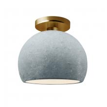 Justice Design Group CER-6350-CONC-BRSS-LED1-700 - Small Globe Semi-Flush