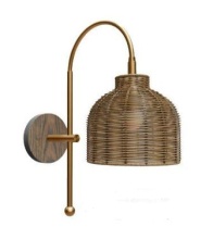 Dolan Designs 9233-68 - Wall Sconce in Brass, Walnut, wicker