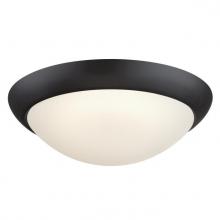 Westinghouse 6137500 - 11 in. 14W LED Flush with Color Temperature Selection Black-Bronze Finish Frosted Glass Shade
